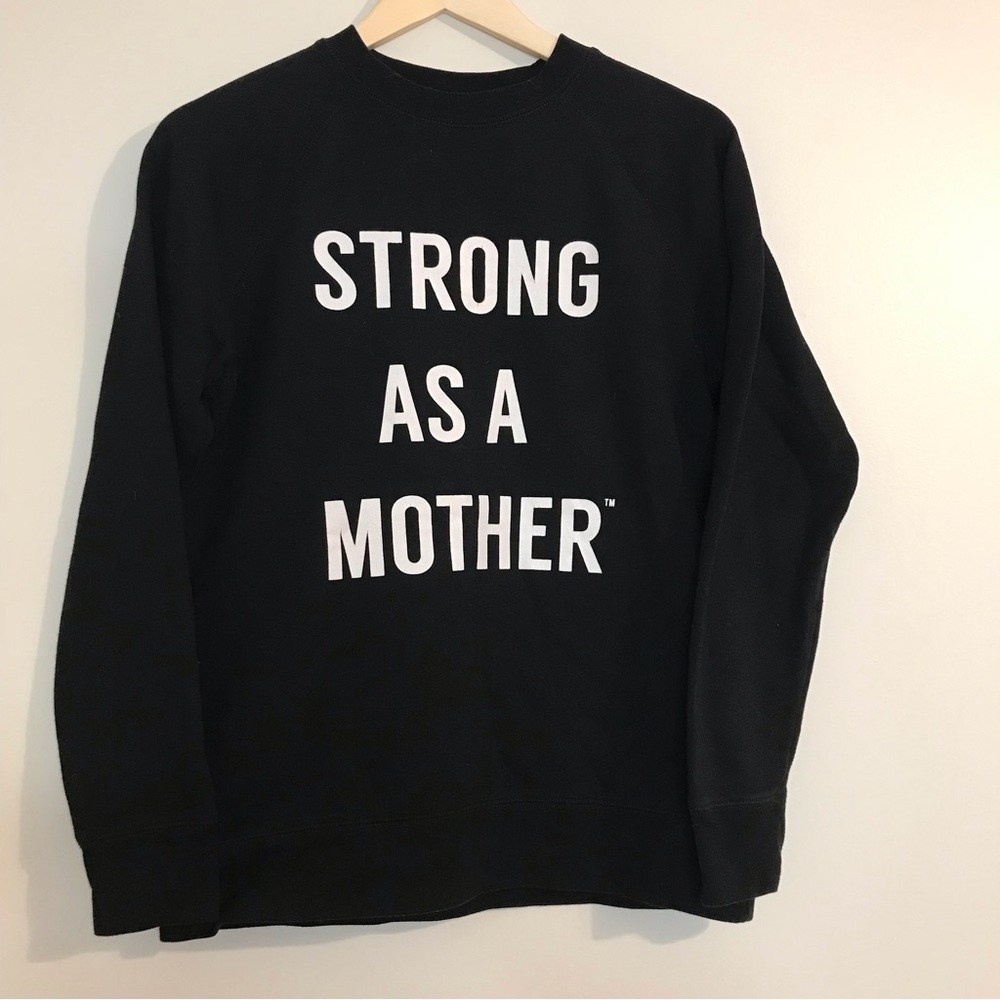 Strong as a mother black crew neck